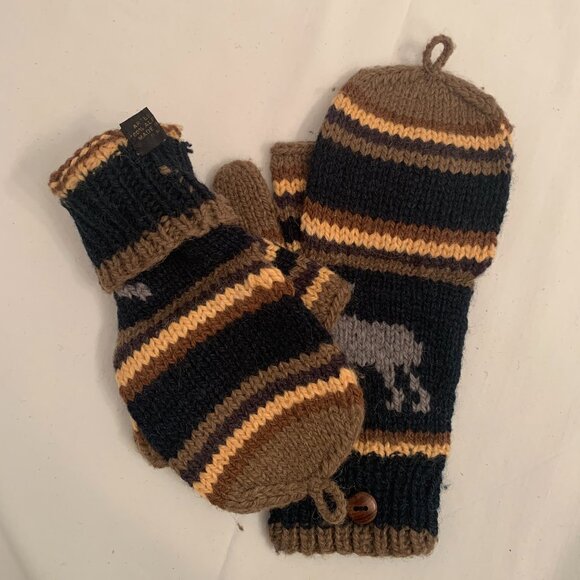 Genuine 100 % Alpaca wool mittens/fingerless gloves - Picture 4 of 11